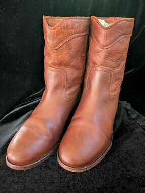 Frye Brown Leather Mid-Calf Boots